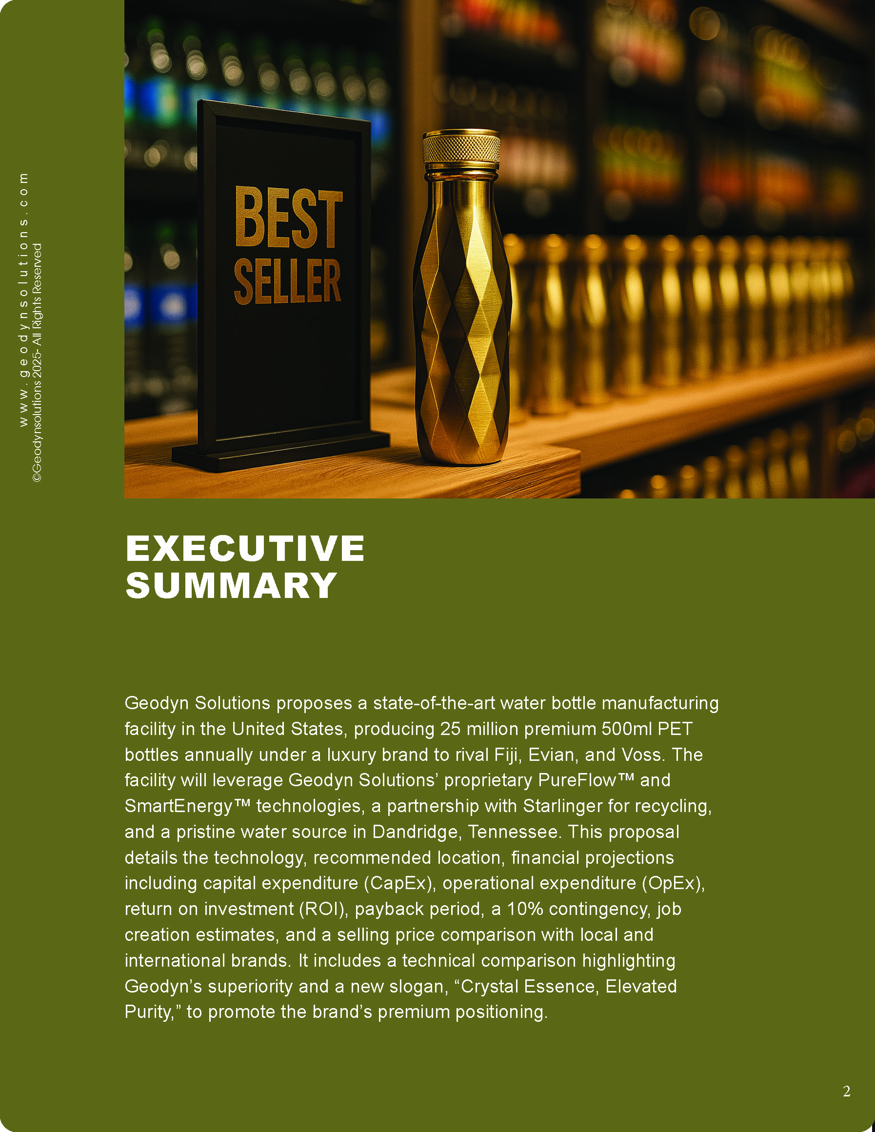 Geodyn Solutions-25M Premium Water Bottle Factory in the United States